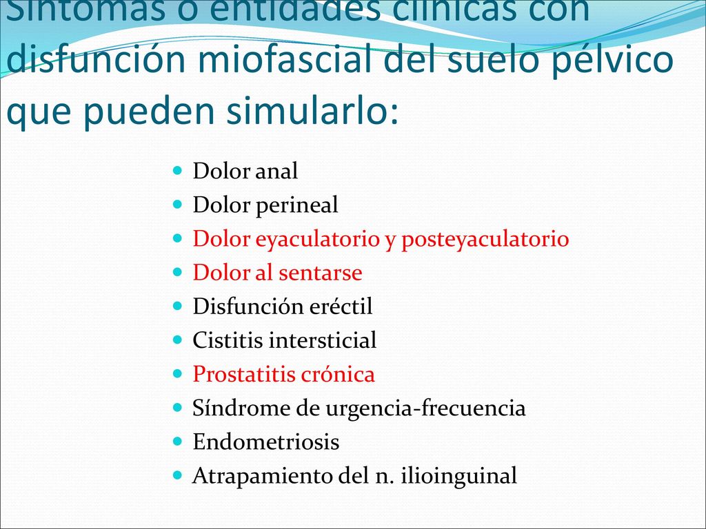 Dolor miofascial suelo pelvico sintomas